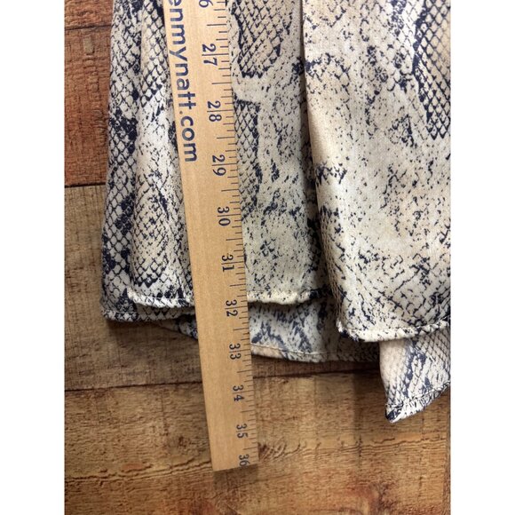 Snake Print Button-Front V-Neck Mini Dress With Puff Sleeves By Zara Basic - Picture 4 of 7